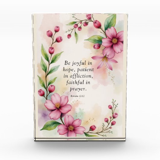 Romans 12:12 Custom Bible Verse Fotoblokken (Voorkant)