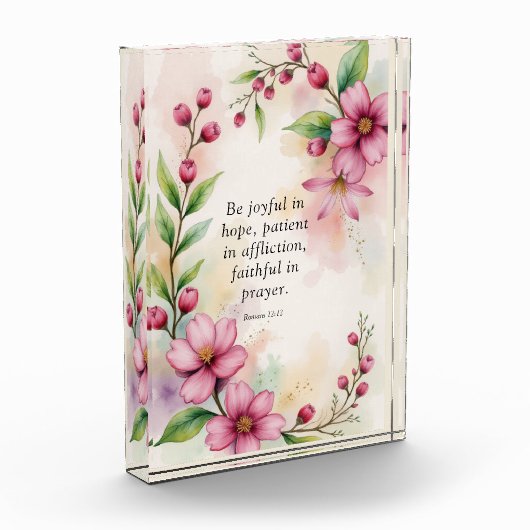 Romans 12:12 Custom Bible Verse Fotoblokken (Links)