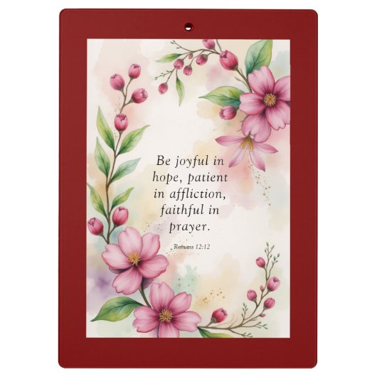 Romans 12:12 Custom Bible Verse Klembord (Achterkant)