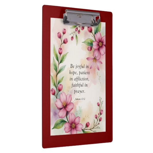 Romans 12:12 Custom Bible Verse Klembord (Rechts)