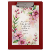 Romans 12:12 Custom Bible Verse Klembord (Voorkant)