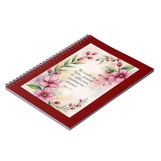 Romans 12:12 Custom Bible Verse Notitieboek (Linkerzijde)