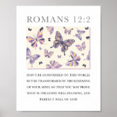 Romans 12:2 Christelijke Religieuze Vlinder Kunst Poster (Voorkant)