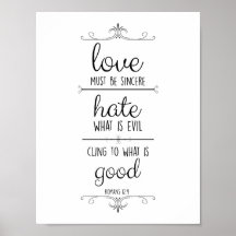 romans 12:9 liefde moet oprecht Christelijk poster