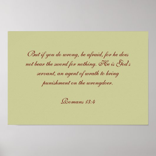Romans 13:4 poster (Voorkant)