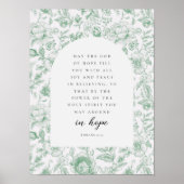 Romans 15:13 Arch Green Chinoiserie Bible Verse Poster (Voorkant)