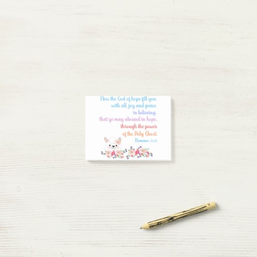 Romans 15 bijbelvormig ontwerp post-it® notes (Op bureau)