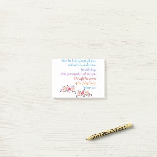 Romans 15 bijbelvormig ontwerp post-it® notes (Op bureau)