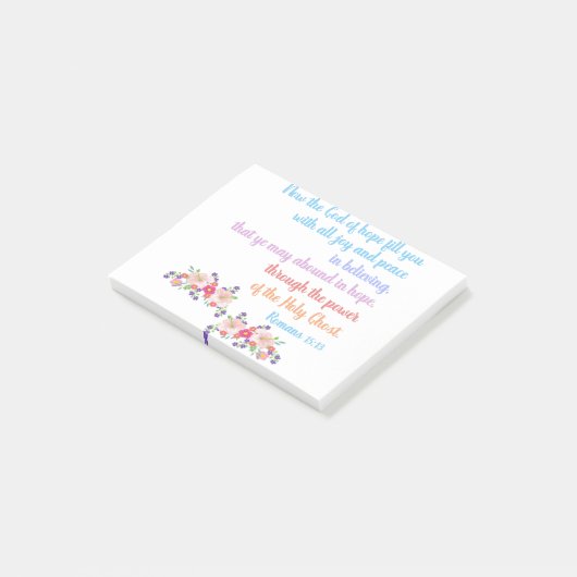 Romans 15 bijbelvormig ontwerp post-it® notes (Schuin)