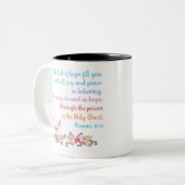 Romans 15 bijbelvormig ontwerp tweekleurige koffiemok (Voorkant links)