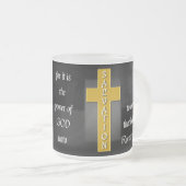 Romans 1:16a bijbelkoffie-Mok Matglas Koffiemok (Voorkant rechts)