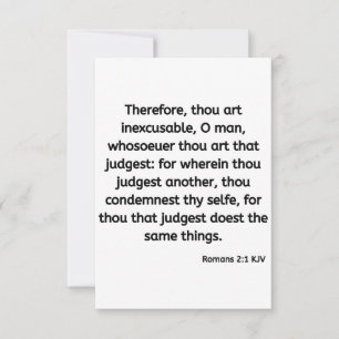 Romans 2:1 KJV Bijbel Vast Wenskaart Kaart