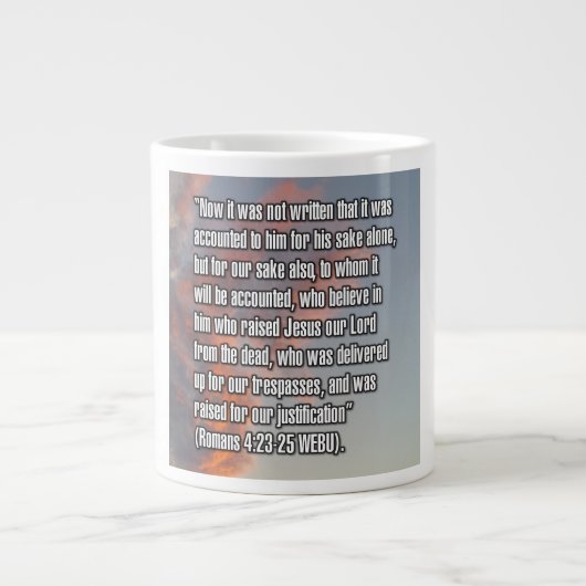 Romans 4:23–25 WEBU Mug Grote Koffiekop (Voorkant)