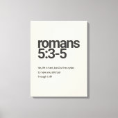 Romans 5:3 Minimalist Christian Canvas Wall Art (Voorkant)