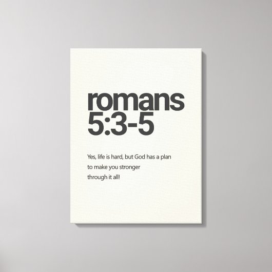 Romans 5:3 Minimalist Christian Canvas Wall Art (Voorkant)