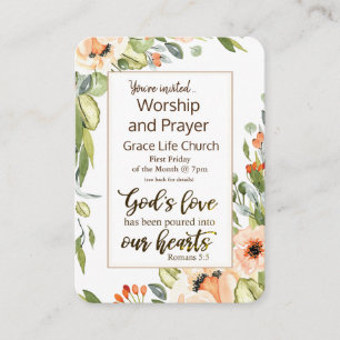 Romans 5:5 God's Love Church Event Flyer Floral Visitekaartje