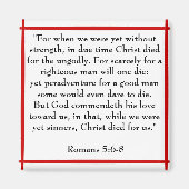 Romans 5:6-8 scriptmagneet magneet (Voorkant)