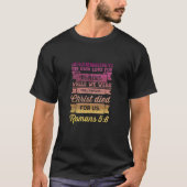 Romans 5:8 Bijbelverse vormgeving T-shirt (Voorkant)