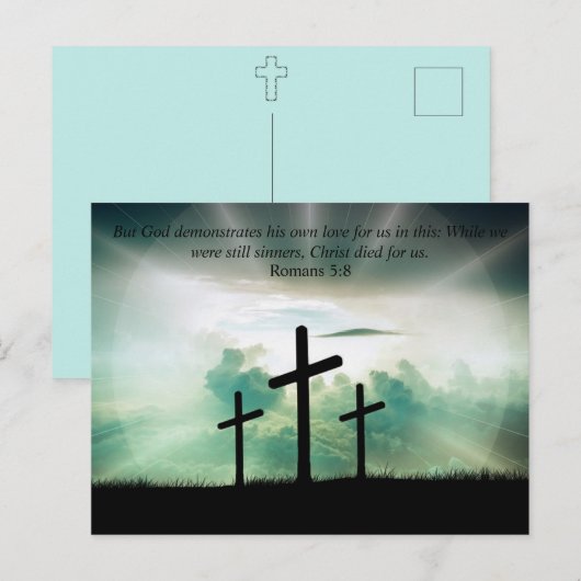 Romans 5:8 Bijbelversie 3 biedt ondersteuning voor Briefkaart (Voorkant / Achterkant)