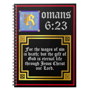 Romans 623 Gold Letter Eternal Life Bible Verse Notitieboek
