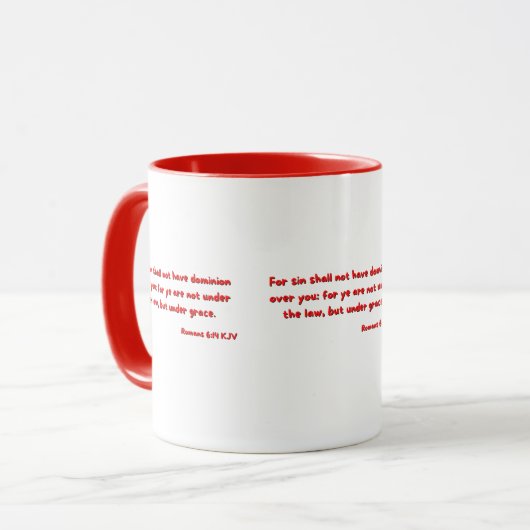 Romans 6:14 Bijbelscripts Verse Two-Tone Mok (Voorkant links)