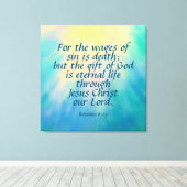 Romans 6:23 Canvas afdrukken (Insitu (Houten vloer))
