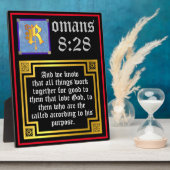Romans 828 Gold Illuminated Letter KJV Bijbelversi Fotoplaat (Zijkant)