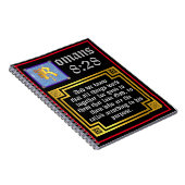 Romans 828 Gold Illuminated Letter KJV Bijbelversi Notitieboek (Rechterzijde)