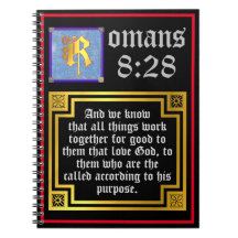 Romans 828 Gold Illuminated Letter KJV Bijbelversi