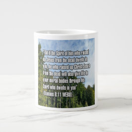 Romans 8:11 WEBU Mug Grote Koffiekop