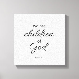 Romans 8:16 Zwart en Wit Canvas Print