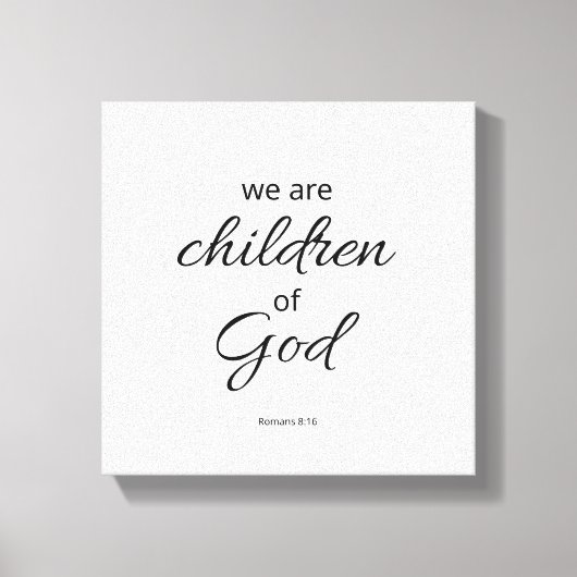 Romans 8:16 Zwart en Wit Canvas Print  (Voorkant)