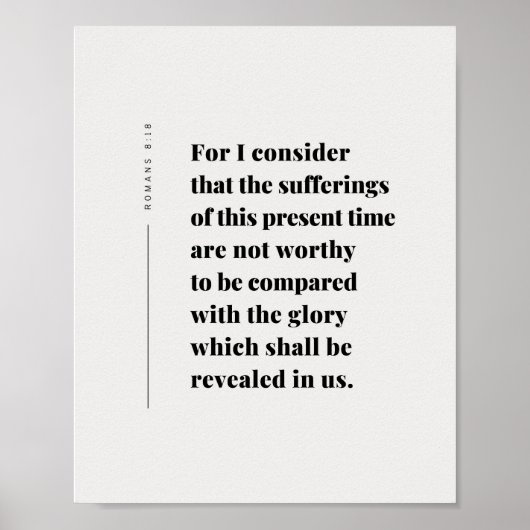 Romans 8:18 Bible Verse Poster (Voorkant)