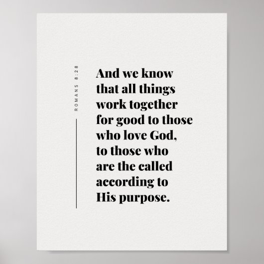 Romans 8:28 All Things Work Together Poster (Voorkant)