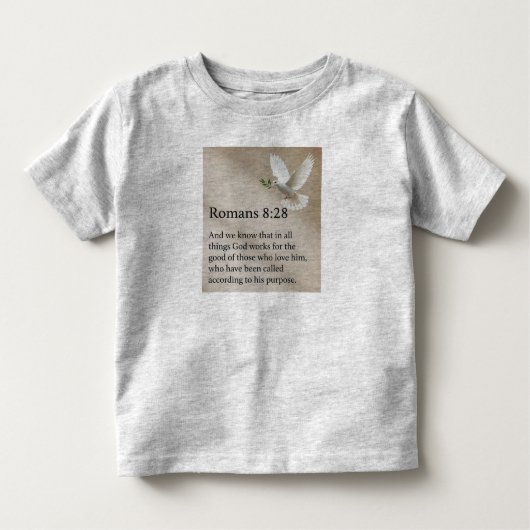 Romans 8:28 Bible Verse Toddler's Tee Shirt (Voorkant)