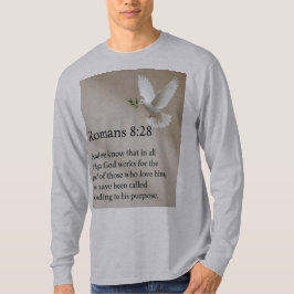 Romans 8:28 Bijbelvers Heren T-shirt met lange mou