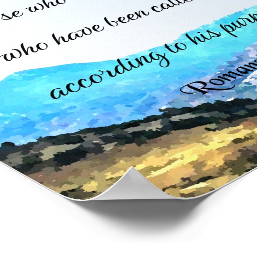 Romans 8:28, Bijbelvers Poster (Hoek)