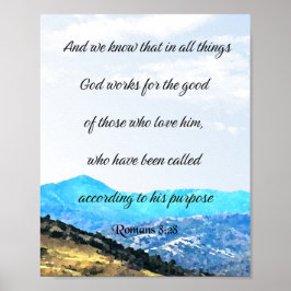 Romans 8:28, Bijbelvers Poster
