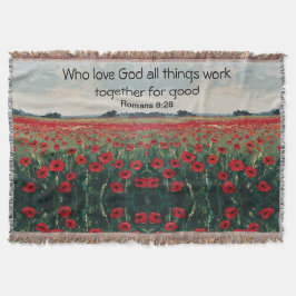 Romans 8:28 Christian Throw Blanket Deken