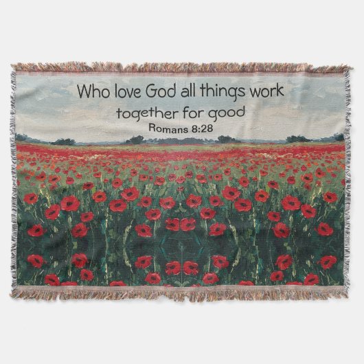 Romans 8:28 Christian Throw Blanket Deken (Voorkant)