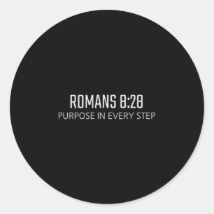 Romans 8_28 - Doel in elke stap Bijbel Religieus Ronde Sticker