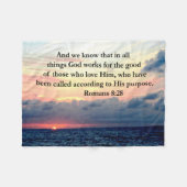 ROMANS 8:28 FAITH FLEECE DEKEN (Voorkant (Horizontaal))