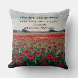 Romans 8:28 Personalized Christian Throw Pillow Kussen