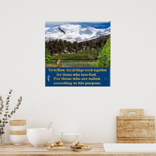 Romans 8:28 poster van de scriptie (Keuken)