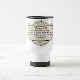 Romans 8:28 Schild Christelijke Reisbeker