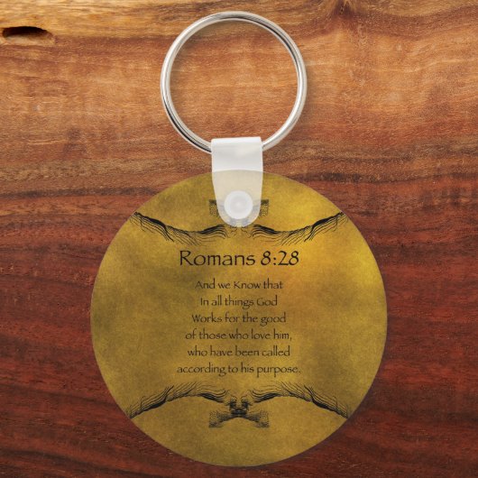 Romans 8:28 sleutelhanger (Voorkant)