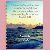 Romans 8:28 Soothing Sunset Christian Faith Planner