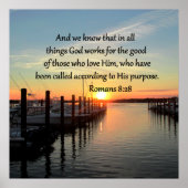 ROMANS 8:28 SUNSET FOTO-ONTWERP POSTER (Voorkant)