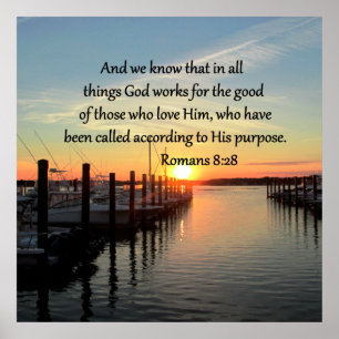 ROMANS 8:28 SUNSET FOTO-ONTWERP POSTER
