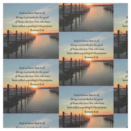 ROMANS 8:28 SUNSET FOTO-ONTWERP STOF (Swatch)